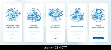 Considering health risks onboarding mobile app page screen with concepts Stock Vector