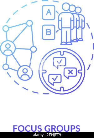 Gathering group to discuss task concept icon Stock Vector