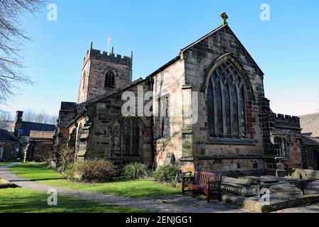 St Michael and all Angels Church. Croston. Lancashire. February 2021. Stock Photo