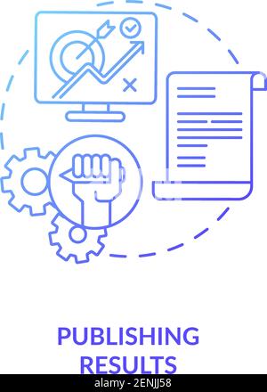 Publishing results concept icon Stock Vector