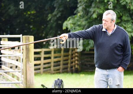 Scottish Farmers – Hugh and Alan Blackwood, Auldhouseburn farm, Muirkirk, Ayrshire Stock Photo