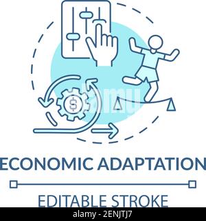 Economic adaptation concept icon Stock Vector