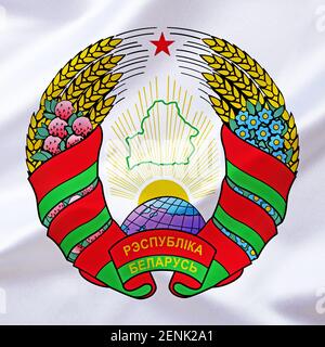 Das Wappen von Belarus, Weissrussland, Stock Photo