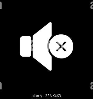 Silent mode setting dark mode glyph icon Stock Vector