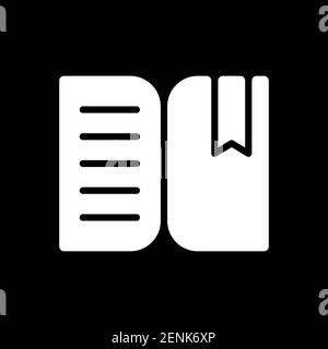 Book reader app dark mode glyph icon Stock Vector