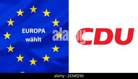 Europawahl, Eurostern, Eu, Partei, Parteien, Wahl, Wähler, Logo, CDU Stock Photo