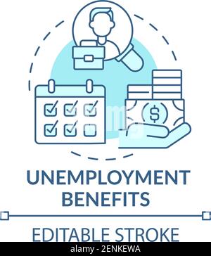 Unemployment benefits concept icon Stock Vector