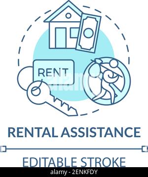 Rental assistance concept icon Stock Vector