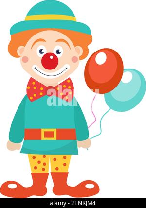 Circus clown icon. Purim clown carnival. Vector illustration Stock Vector