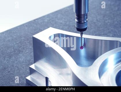 Engineering Metrology, A probe from a coordinate Stock Photo