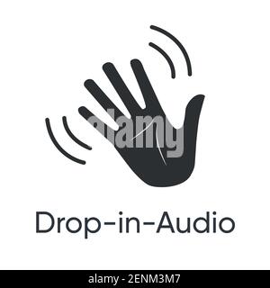 Drop in audio, concept for voice chat. Clubhouse drop in audio. Clubhouse invitation Stock Vector