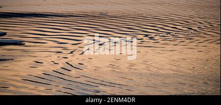 Sunset ship's wake of the Akademik Ioffe, Davis Strait, Baffin Island Stock Photo