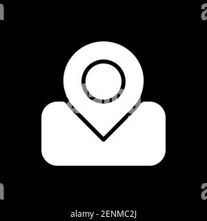 Maps app dark mode glyph icon Stock Vector