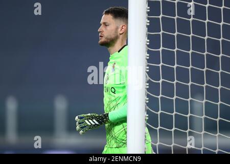 Torino, Italy. 18th February 2021. Alex Remiro of Real Sociedad de Futbol  during  Uefa Europa League  match between Real Sociedad de Futbol and Manchester United Fc . Stock Photo