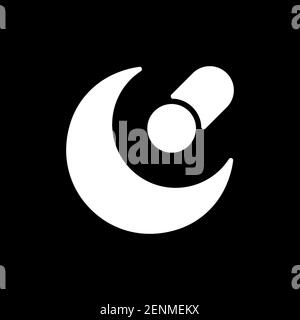 Night mode app dark mode glyph icon Stock Vector