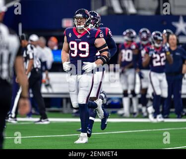 Arlington, Texas, USA. 24th August, 2019. Houston Texans defensive end J.J.  Watt (99) tries to elude Dallas Cowboys offensive tackle Cameron Fleming  (75).during an NFL football game between the Houston Texans and