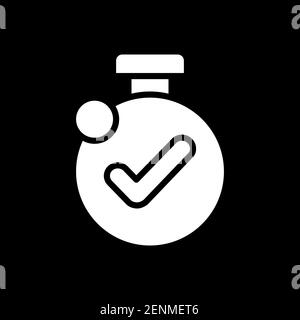 Timer dark mode glyph icon Stock Vector