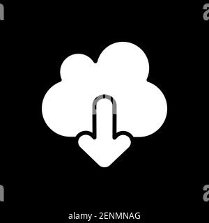 Download dark mode glyph icon Stock Vector