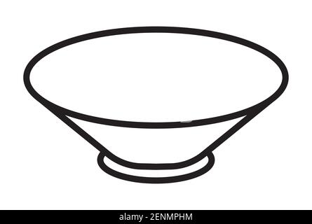 Bowl / rice bowl line art icon for apps and websites Stock Vector