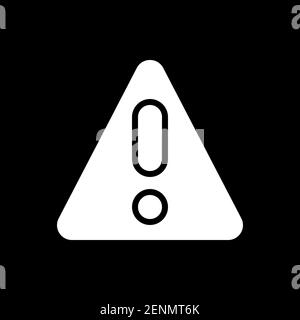 Warning dark mode glyph icon Stock Vector