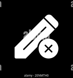 Edit dark mode glyph icon Stock Vector