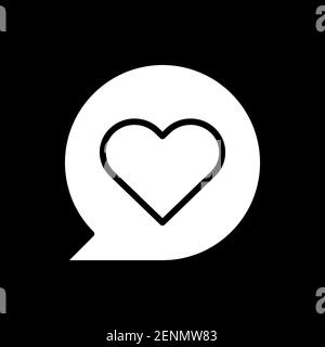 Heart dark mode glyph icon Stock Vector