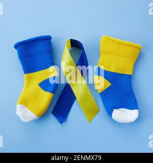 World Down syndrome day background. Down syndrome awareness concept Stock Photo