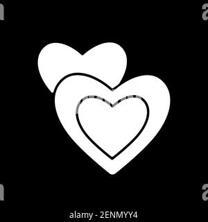 Romance dark mode glyph icon Stock Vector