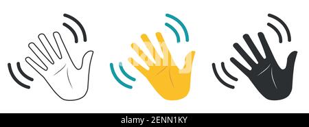 Waving hand gesture vector isolated on white background Stock Vector