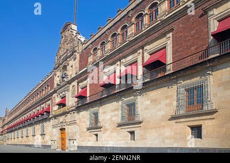 National Palace / Palacio Nacional, seat of the federal executive and official residence for the President of Mexico at El Zócalo in Mexico-City Stock Photo