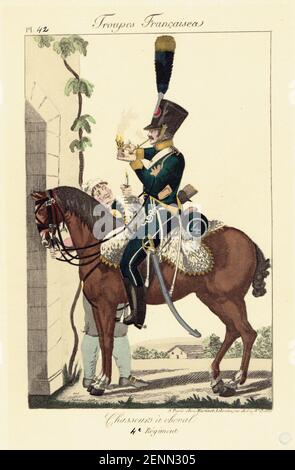 Soldat De Plomb 80mm Peint à La Main - Major 4ème Hussards 1810 (Premier Empire)