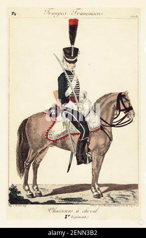 Zinnfiguren étain - Charge Des Chasseurs à Cheval (1er Empire, 30mm) Peinture Amateur