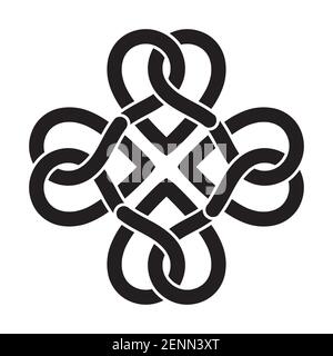 Soft pretzel breads flat icon for apps or websites Stock Vector