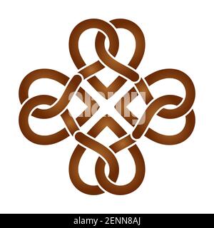 Soft pretzel breads flat color icon for apps or websites Stock Vector