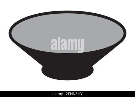 Bowl / rice bowl flat icon for apps and websites Stock Vector