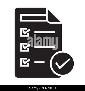 Hypothesis or basic assumption with check mark flat icon for apps or websites Stock Vector