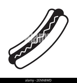 Hotdog bread or hot dog flat icon for apps and websites Stock Vector