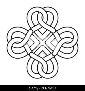 Soft pretzel breads line art icon for apps or websites Stock Vector