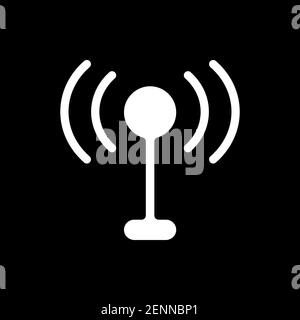 Mobile networks app dark mode glyph icon Stock Vector