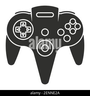 N64 or gamecube video game controller flat vector icon for apps or website Stock Vector