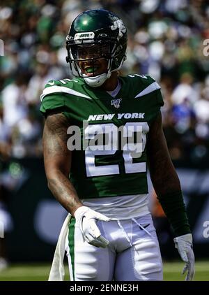 September 8, 2019, East Rutherford, New Jersey, USA: New York Jets  cornerback Trumaine Johnson (22) during a NFL game between the Buffalo Bills  and the New York Jets at MetLife Stadium in