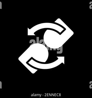 Loading dark mode glyph icon Stock Vector