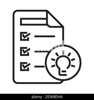 Hypothesis or basic assumption with light bulb line art icon for apps or websites Stock Vector