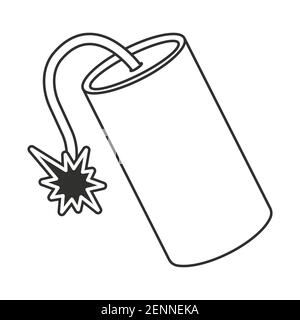Firecracker line art vector icon for apps or website Stock Vector