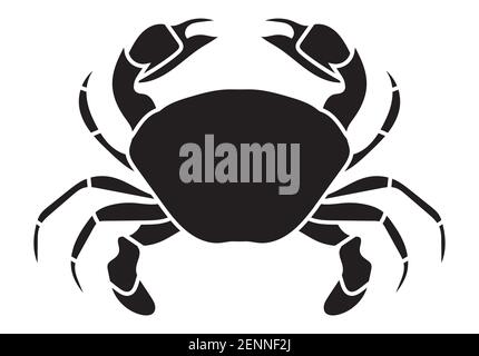 Crab sea ​​animal flat icon for apps or website Stock Vector