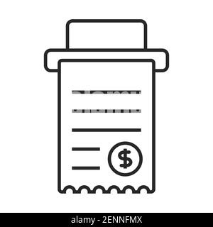 Checkout or payment receipts line art icon for apps and websites Stock Vector