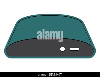 TV box or digital media player setup box flat color icon for apps and websites Stock Vector
