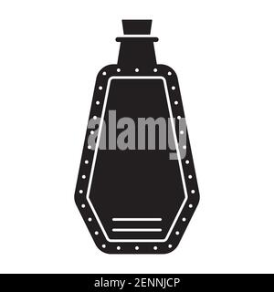 Flat vector icon a antique glass bottle with cork stopper for apps or websites Stock Vector