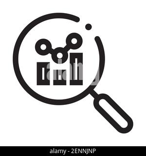 Business analysis line art vector icon for apps or websites Stock Vector