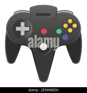 N64 or gamecube video game controller flat color icon for apps or website Stock Vector